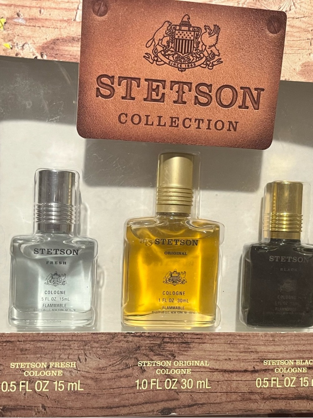 Stetson Collection Trio Cologne Set — Clear, Amber, Black Bottles